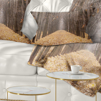 Coussin jaune à imprimé forêt jaune - Forêt d'automne