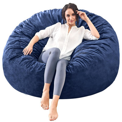 Memory Foam Filled Bean Bag Chair with Soft Removeable Cover