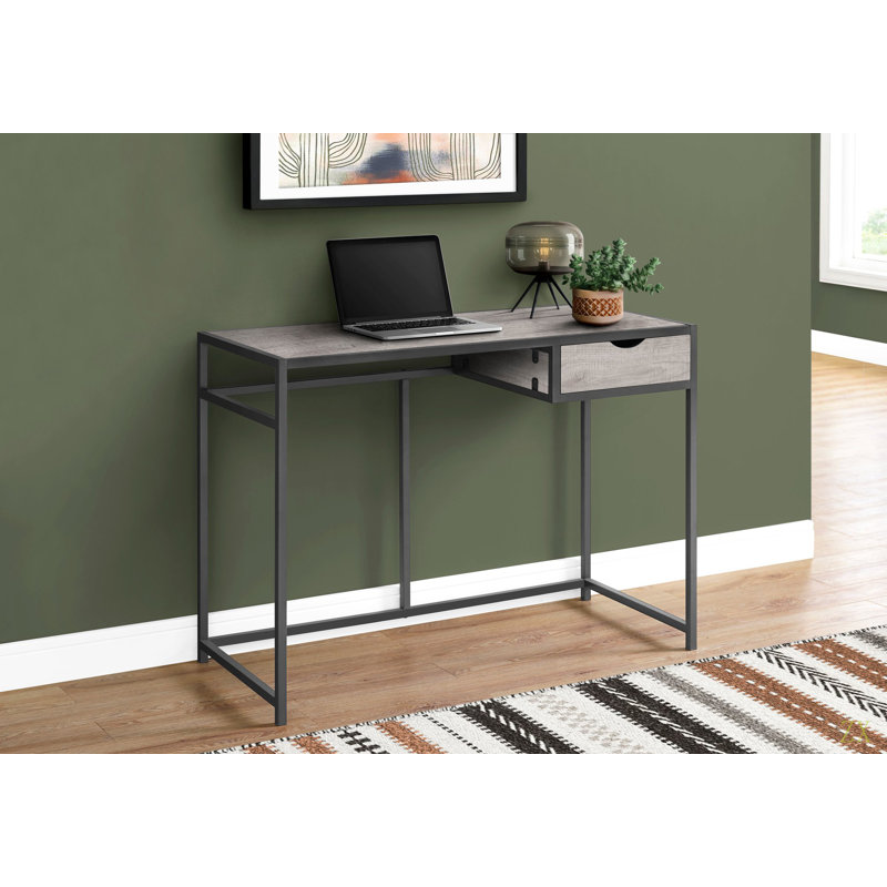 Bureau d'ordinateur, bureau personnel, ordinateur portable, tiroir de rangement, L 42 po, travail, stratifié, métal, contemporain, moderne