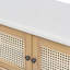 Banc d'entrée avec rangement, banc à chaussures rembourré avec portes doubles-1810386497