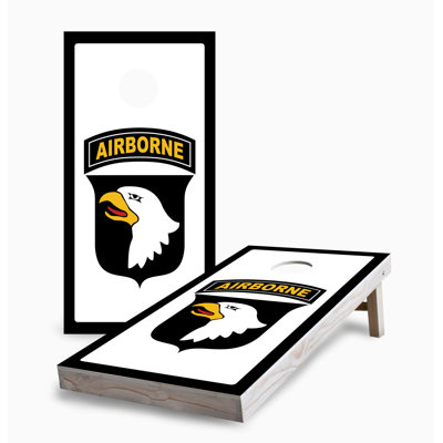 101st Airborne 2x4 Cornhole Board Set | Includes (2) Boards (8) Bags & Optional Accessories