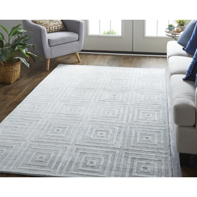 Tapis blanc / argenté Kentoria