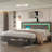 Upholstered Bed Frame with Adjustable Charged LED Headboard and Storage Drawers-67622394-74603270