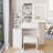 Small Size Left Bedside Cabinet Vanity Table And Cushioned Stool