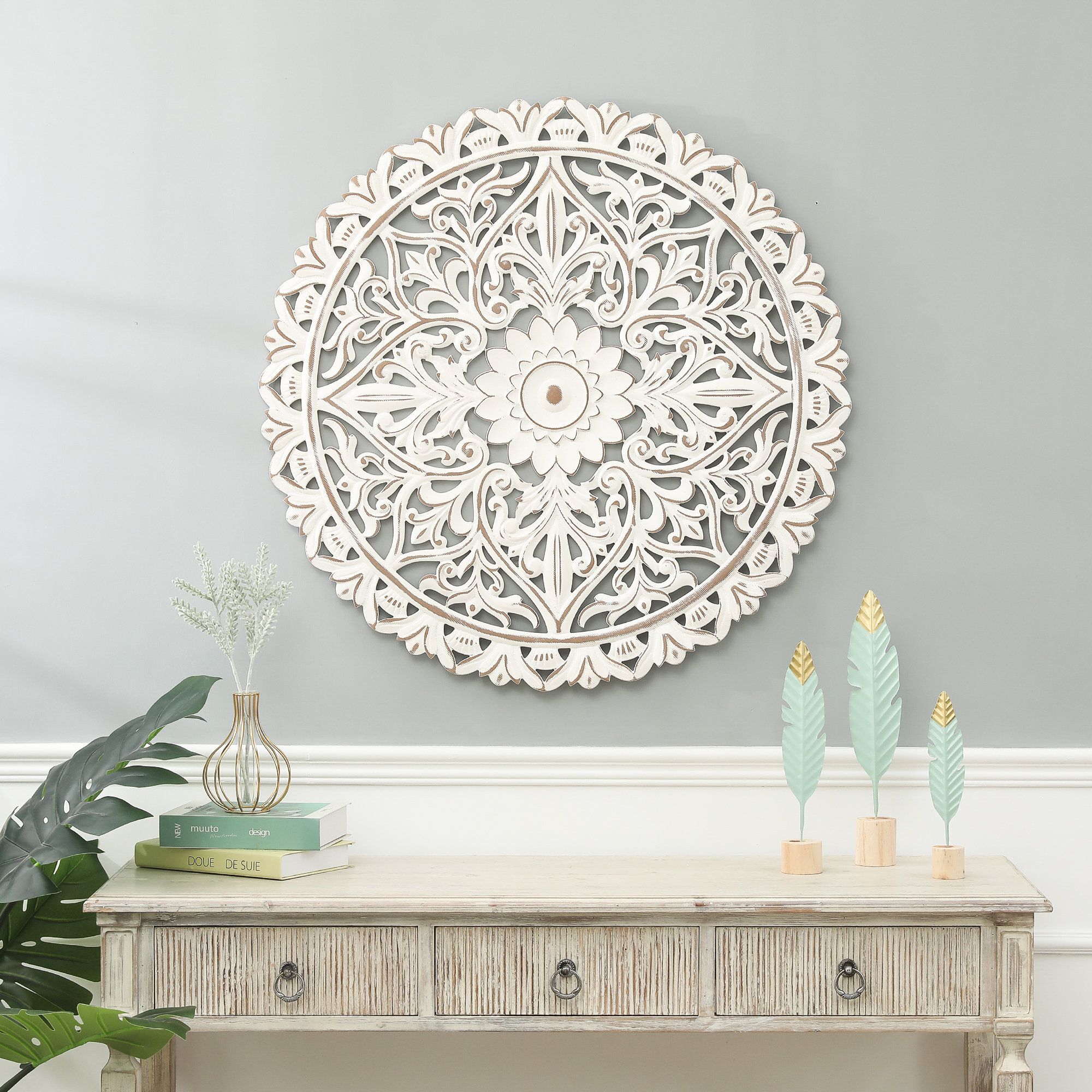 Ophelia & Co. Boho Abstract Plants & Flowers Wood Wall Decor & Reviews | Wayfair