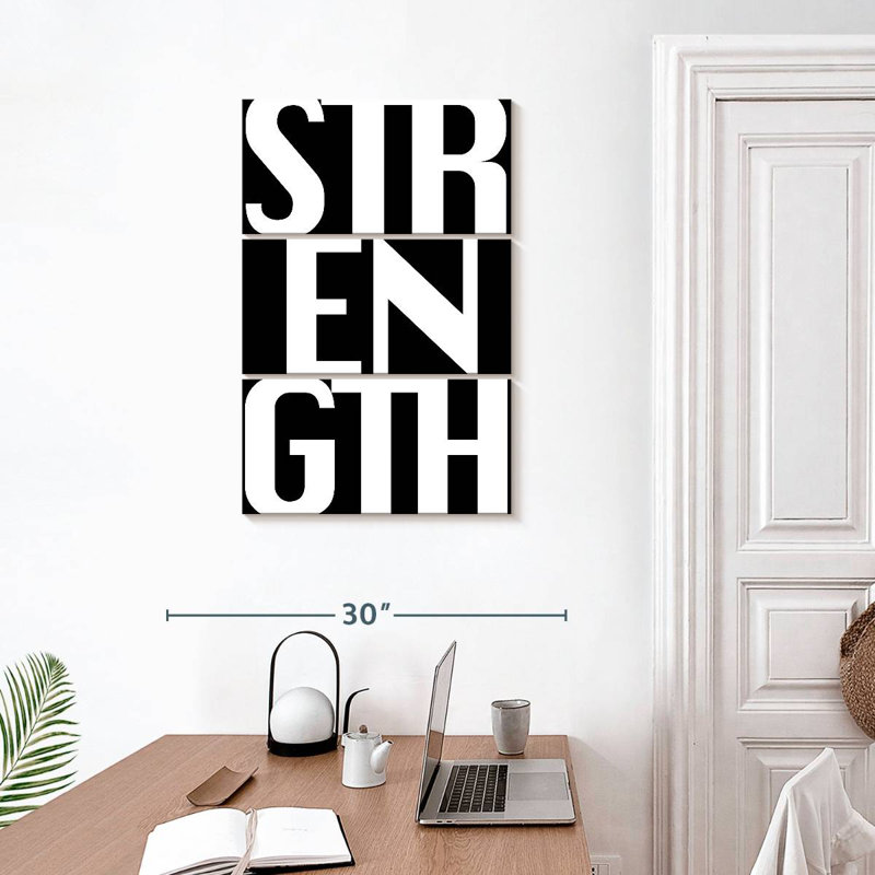 Strength Typography, 32" H x 20" W
