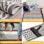 Tapis d'escalier biseauté pour marche en bois Tapis à poil long blanc / gris Lavable à la machine avec envers en caoutchouc-829174344-861053444