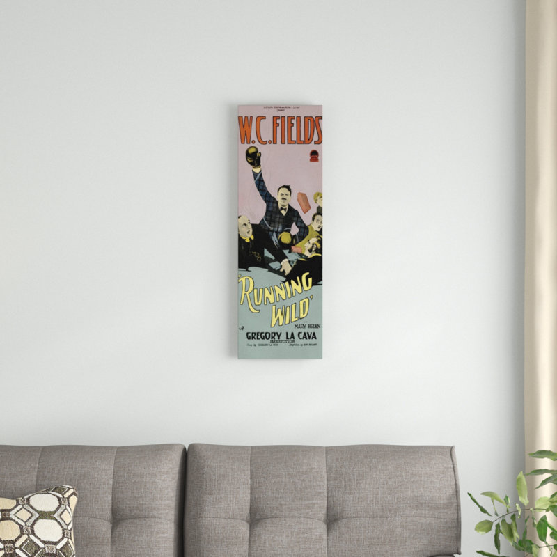 'Movie Poster: W.C. Fields - Running Wild Vintage Advertisement Print on Canvas, 30" H x 10" W x 2" D