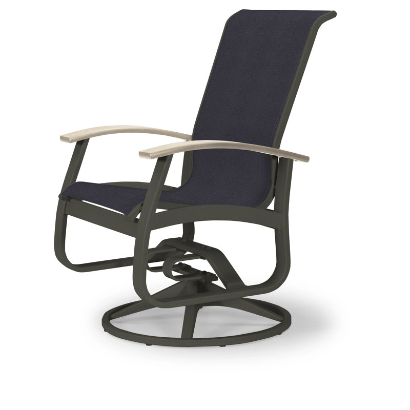 Chaise de patio pivotante Askar, Noir 5D Sunbrella®, Désert P60, Graphite texturé