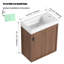 Meuble-lavabo flottant mural 18,5 po avec plateau en résine et porte à fermeture en douceur-863220563
