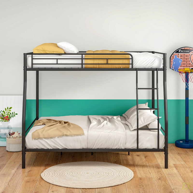 Lit superposé en métal robuste au-dessus d'un grand lit superposé pour adultes, cadres silencieux, aucun sommier requis