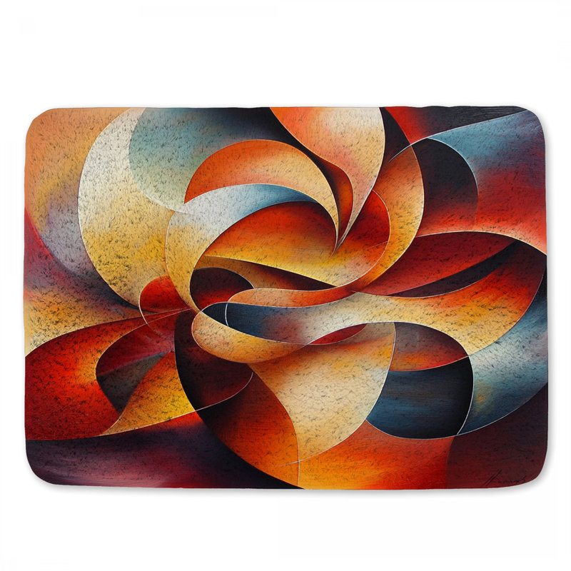 Tapis de bain abstrait tourbillon abstrait, L 24 po x l 17 po