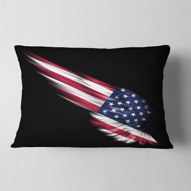  Coussin lombaire abstrait avec drapeau américain