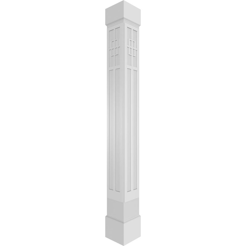 Colonne de style mission artisanale carrée non effilée Craftsman Classic San Antonio avec base standard et base standard