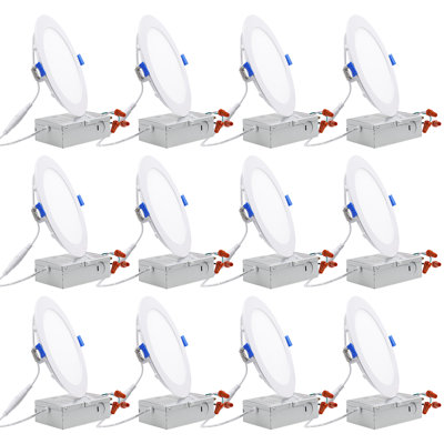 Commercial Grade 6" LED Recessed Ceiling Lights with J-Box, Dimmable Downlight