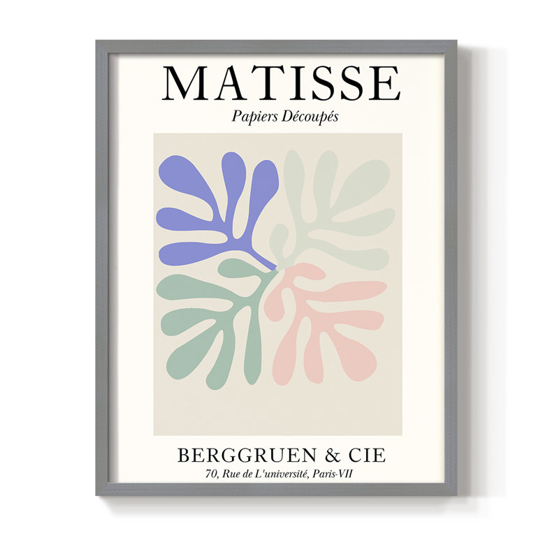 Matisse Div, reproduction d'art encadrée - bois massif, Gris, H 11 po x l 9 po