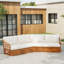 Canapé de patio, canapé en bois avec coussin
