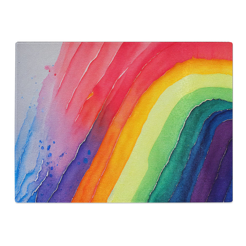 Watercolour Rainbow Art Vol.1 Abstract  Glass Chopping Board