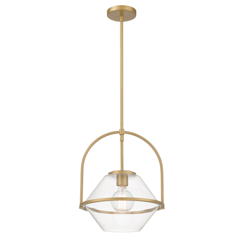 Luminaire suspendu 1 lumière 13,25 po Coralyn, Laiton