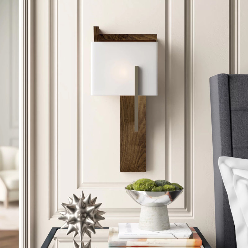 Oris 1 - Light LED Flush Mounted Sconce, Brushed Aluminum/Dark Stained Walnut, Oiled Walnut, 2700K