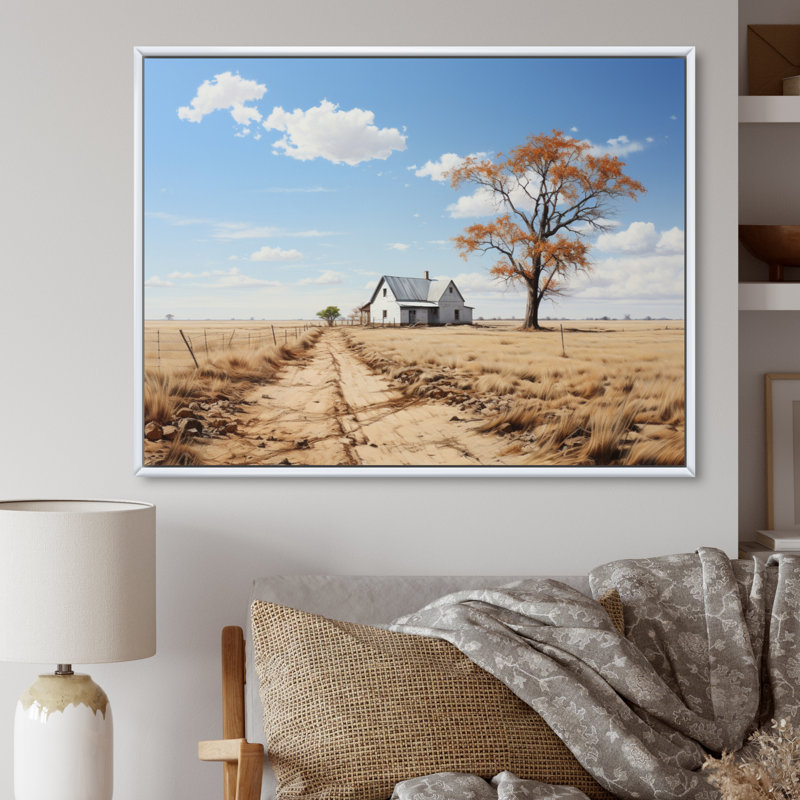 Marinda " Farmhouse Minimalism Path III ", Cadre flottant blanc, 24" H x 32" W