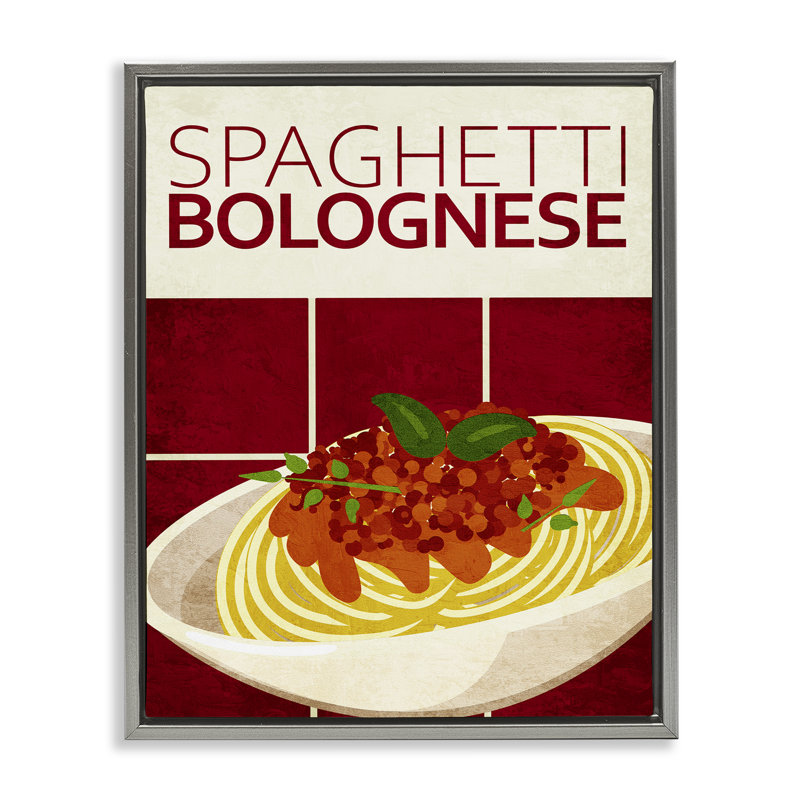 Cadre flottant de cuisine Spaghetti Classic, design par Kim Allen, H 21 po x l 17 po, Cadre flottant gris lustré