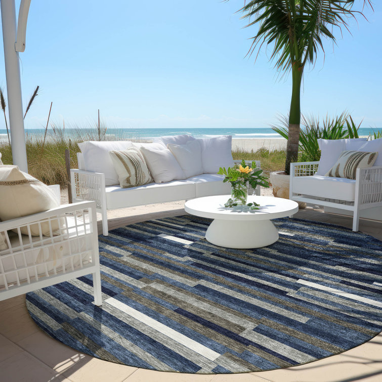 Malek Indoor/Outdoor Area Rug with Non-Slip Backing