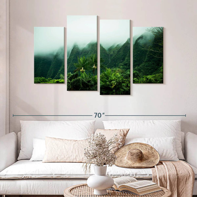 Paysage Alvord brumeux Kaneohe, H 32 po x l 52 po