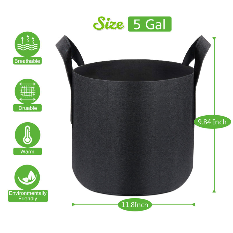 Jardinière en tissu non tissé Darkiel, H 9,84 po x l 11,8 po x P 11,8 po