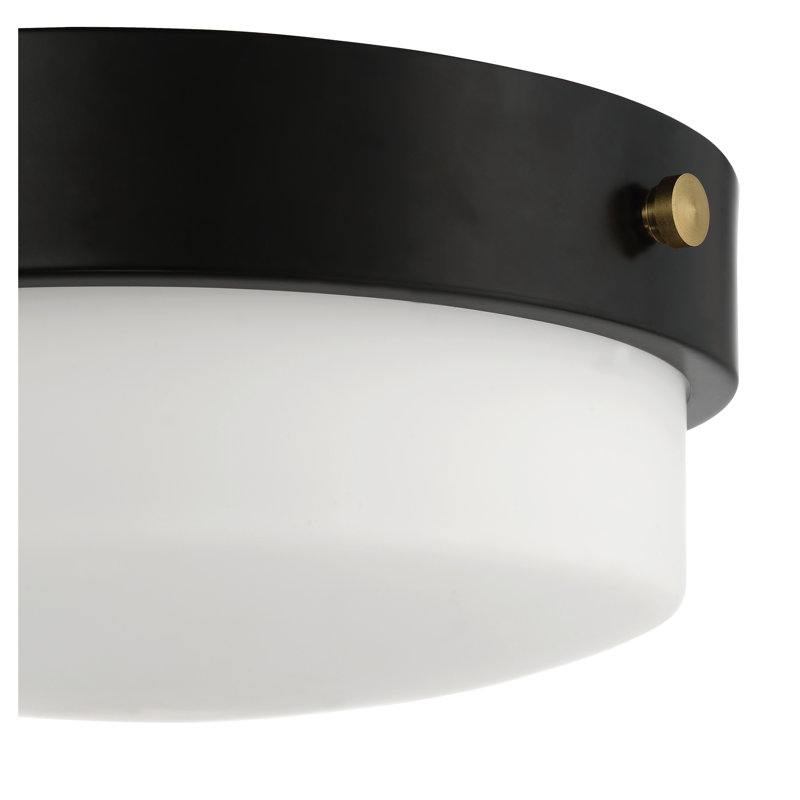 Plafonnier encastré 2 lumières , H 5 po x l 11 po x P 11 po, Noir
