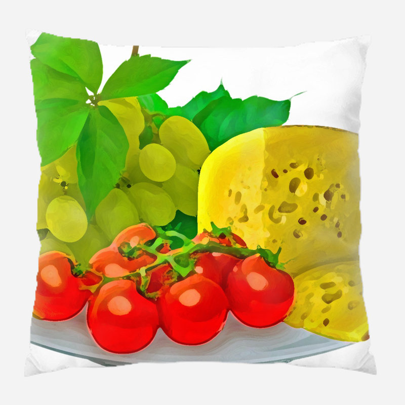 Wilborn Fruit Throw Pillow, Microsuede, Indoor