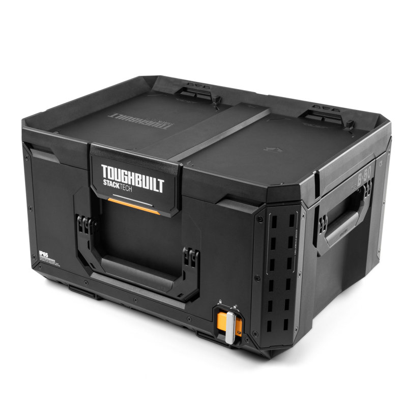  StackTech Large Tool Box with Auto-Locking Interface and Tray