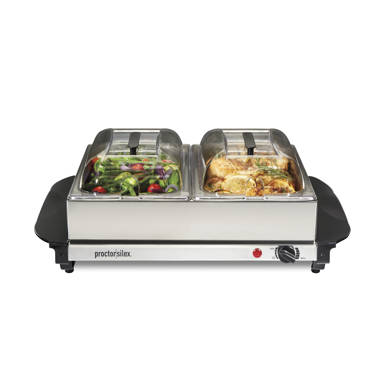 3 Pan Commercial 21 Quart Electric Steam Table Buffet Food Warmer Large Capacity Stainless Steel Prep & Savour