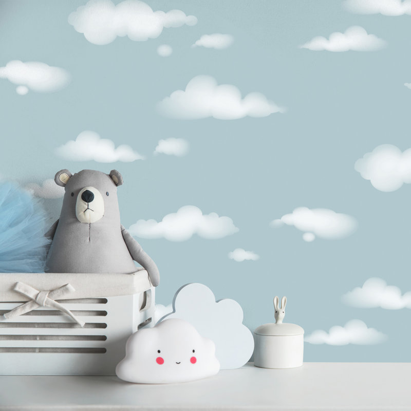 Papier peint bleu ciel nuageux