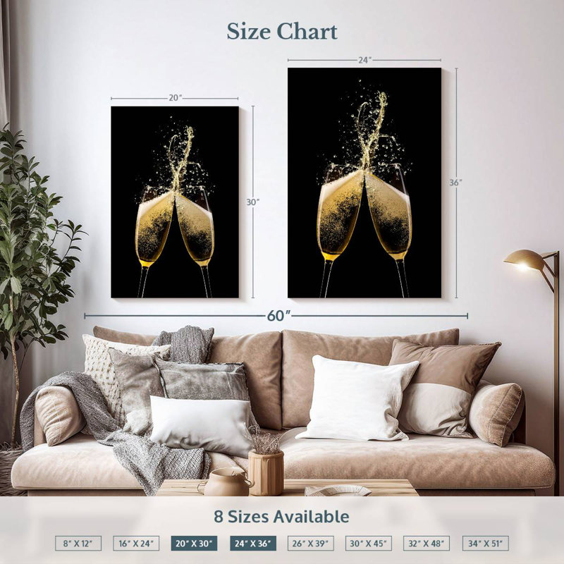 Yarlin Champagne Toast, 36" H x 24" W