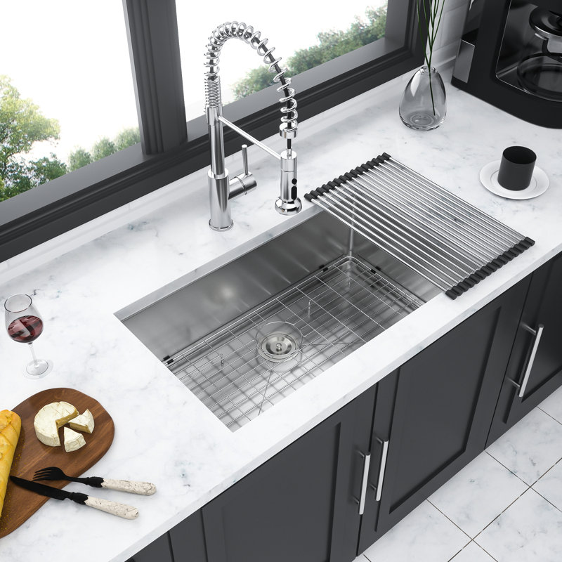 10 Inch Deep Undermount Stainless Steel Sink - 33X19 With Finish And Condensation Prevention 33 Single Bowl 19X10 Easy Clean Feature Resistance
