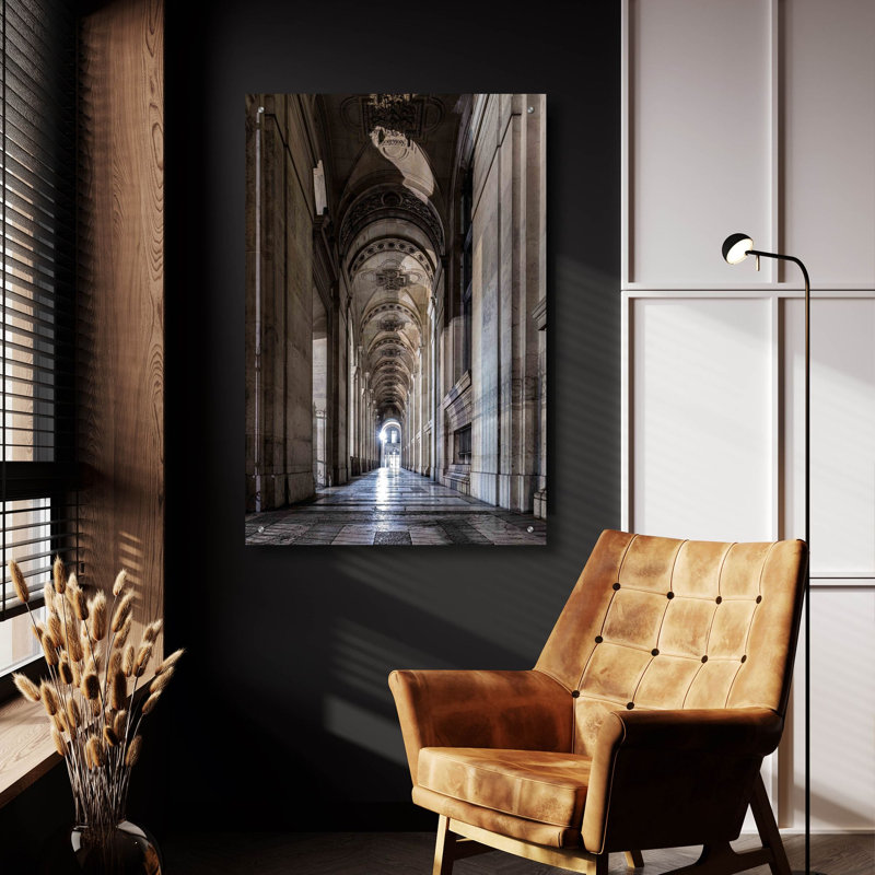 'Paris - Louvre Corridor' by Epic Portfolio Acrylic Glass Wall Art, 36" H x 24" W x 0.2" D