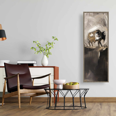 Abstract Buffalo Canvas | Brown Farm Animals Wall Art Decor
