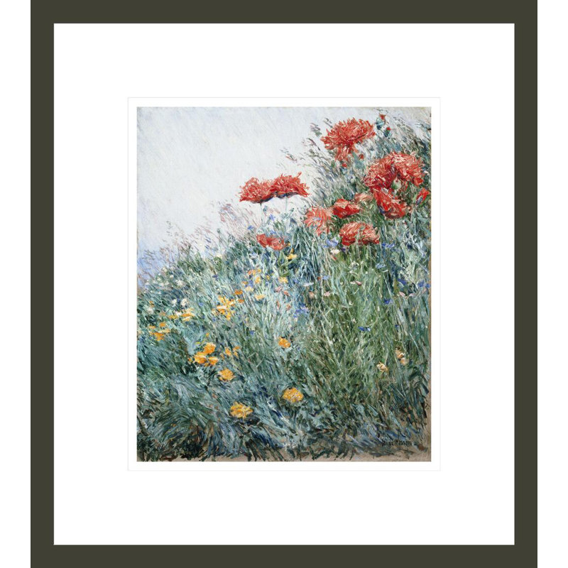 «Poppies Appledore» par Childe Hassam - impression giclée encadrée, H 15,39 po x l 13,75 po