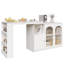 360° Rotating Bar Table (main Body 120 X 40 X 97 Cm), Modern And Simple White Rotating Dining And Bar Cabinet, Multifunctional Storage Cabinet With Glass Door 