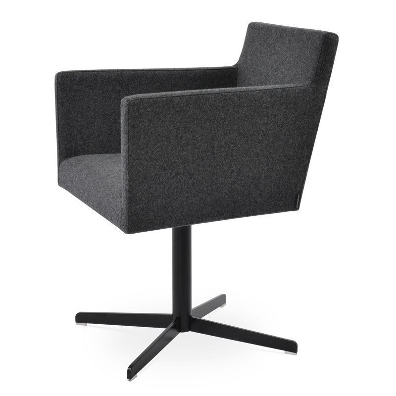 Chaise avec accoudoirs pivotants Harpoint 4 Star, Noir, Gris foncé