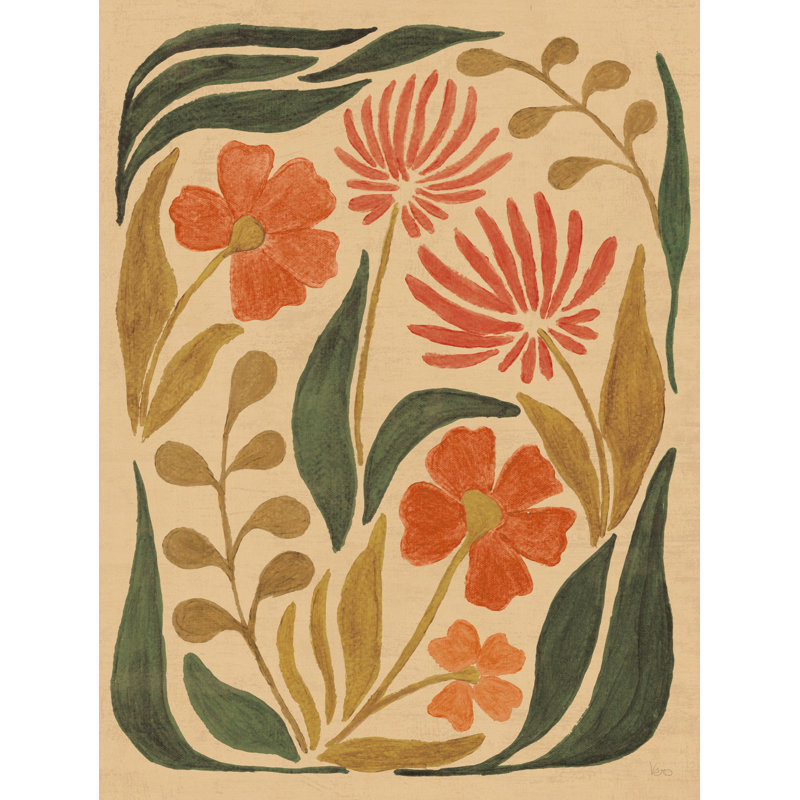 «Bold Floral Abstract II», reproduction sur toile, H 16 po x l 12 po