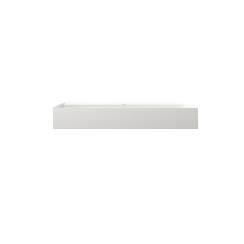 Lavabo pour salle de bain en résine de couleur unie - blanc mat, largeur 18,79 po, profondeur 31,92 po, hauteur 4,63 po, 34,09 lb, s'adapte à tous les designs, surfaces, types d'installation multiples, élégant et intemporel,