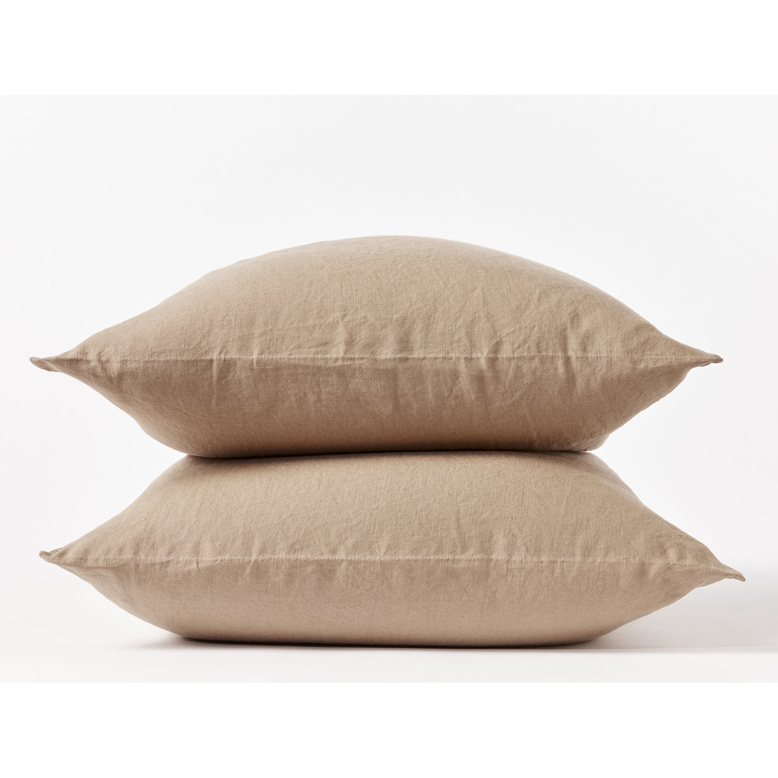 Organic Relaxed Belgian Flax Linen Standard Pillowcase - Set of 2, King Pillowcase, Doe
