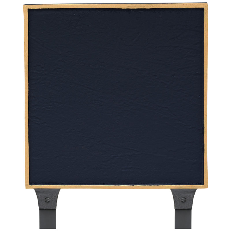 Enseigne d’adresse pour pelouse sur 1 ligne Classic, Bleu marine / doré, Oui