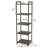 Gateshead Jamestown Narrow 5 Shelf Open Storage Bookshelf Rustic Wood Grain and Metal-438255717-438255718-405264869