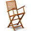Ensemble 5 pièces de mobilier de bistro de patio comprenant une table ovale d'extérieur en bois d'acacia et 4 chaises pliantes à accoudoirs, 36 po x 60 po, huile naturelle-1864635560