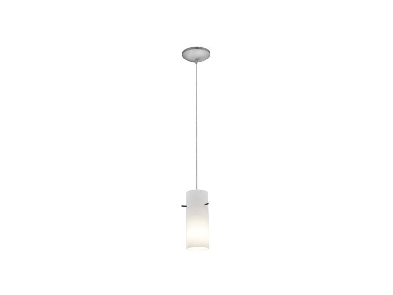 Suspension DEL Nyquist FD07D58A70A8400287F6EC1B447B441B, finition acier brossé, Opale, Acier brossé
