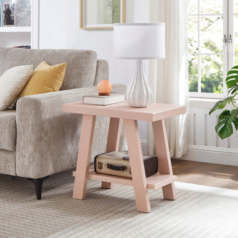 Contemporary Shelf Side Table in Pink