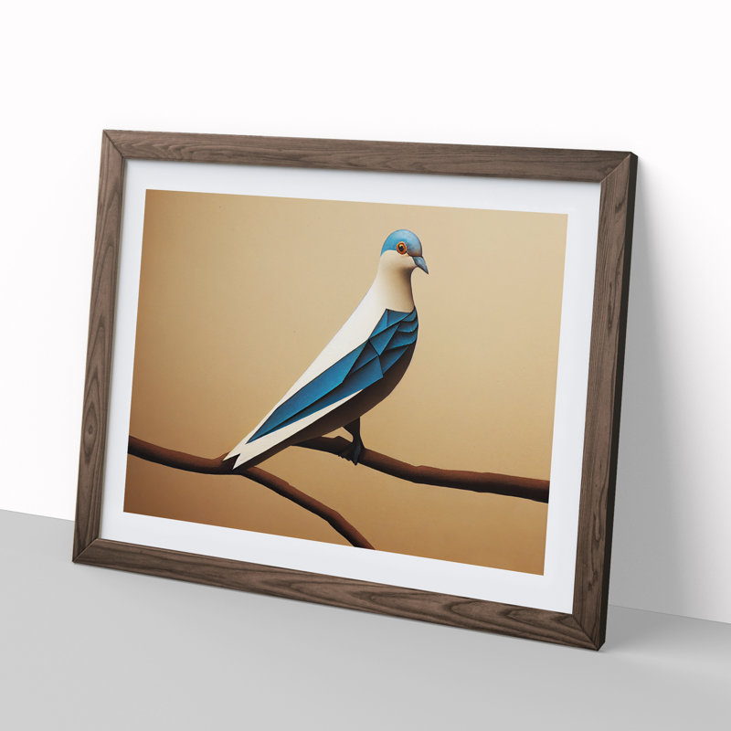 Amazing Dove Bird - Framed Print, 46cm H x 64cm W x 2cm D, Walnut Framed
